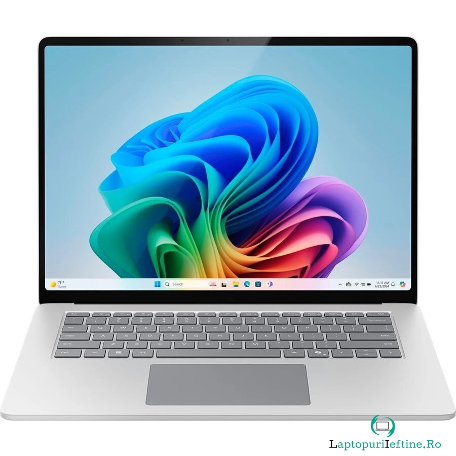 Microsoft Laptop Microsoft Surface, Snapdragon X Elite, 15 inch Touch, 16GB RAM, 512GB SSD, Windows 11 Home, Gri