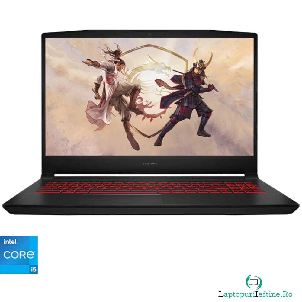 Laptop Gaming MSI Katana GF66 11UE-275XRO, 15.6", Full HD, Intel Core i5-11400H, 16GB, 512GB SSD, nVidia GeForce RTX 3060, No OS, Negru