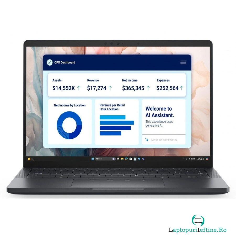Laptop Dell Pro 13 DLPA1325U73215GW11P, 13.3 inch 1920 x 1200, Intel 268V 8 C / 8 T, 2.2 GHz - 5.0 GHz, 12 MB cache, 32 GB RAM, 1 TB SSD, Intel Arc Graphics, Windows 11 Pro