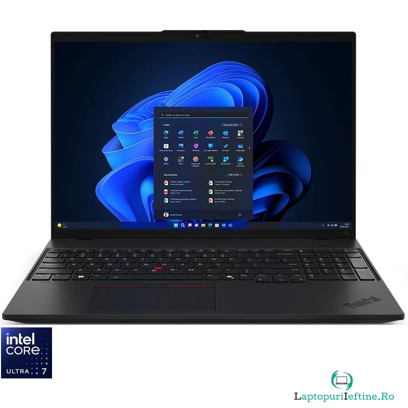 Laptop Lenovo 16&#039;&#039; ThinkPad L16 Gen 1, WUXGA IPS, Procesor Intel® Core™ Ultra 7 155U (12M Cache, up to 4.80 GHz), 32GB DDR5, 1TB SSD, Intel Graphics, Win 11 Pro, Black la 8,221.11 lei ron