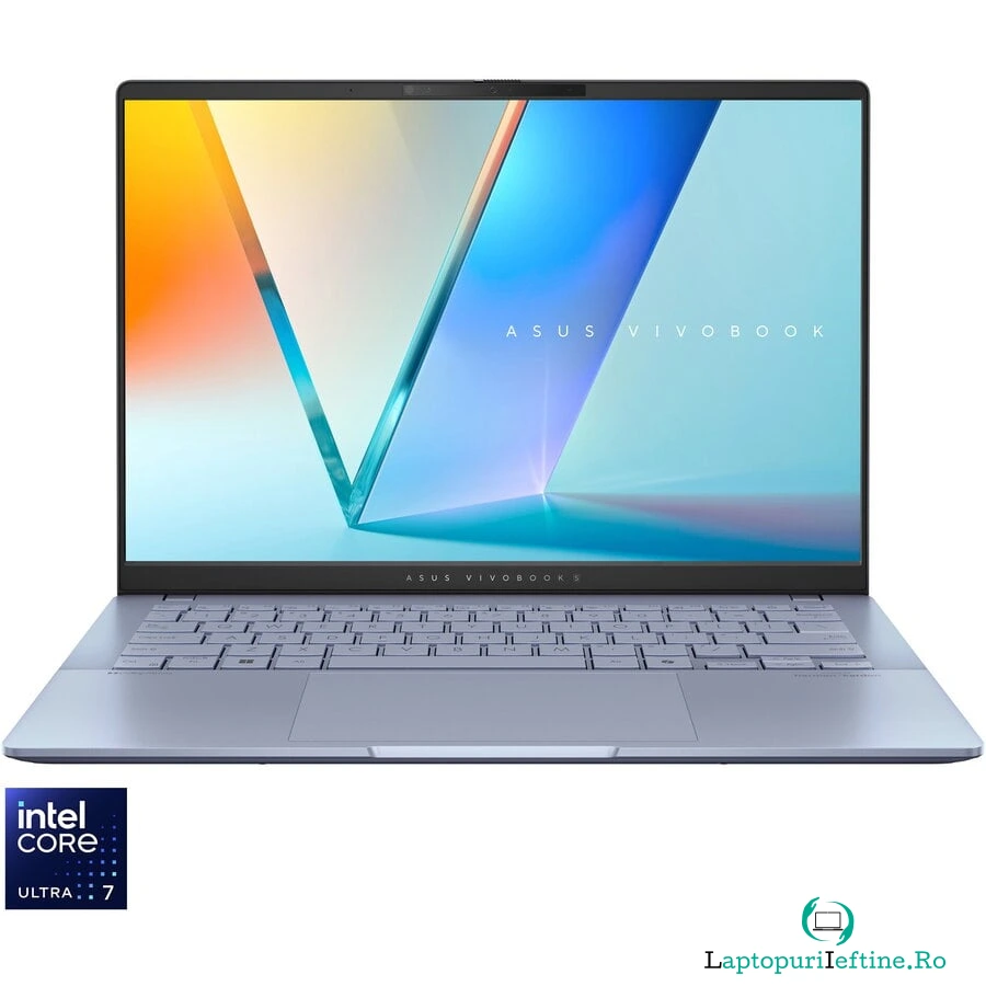 Laptop ASUS Vivobook S14 S5406SA cu procesor Intel® Core™ Ultra 7 256V pana la 4.8GHz, 14&#039;&#039;, WUXGA, OLED, 16GB LPDDR5X RAM, 1TB SSD, Intel® Arc™ Graphics, No OS, Mist Blue